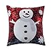 Homecy Reversible Sequins Pillow Cover Christmas Snowman Patten Mermaid Throw Cushion 16x16 Inch