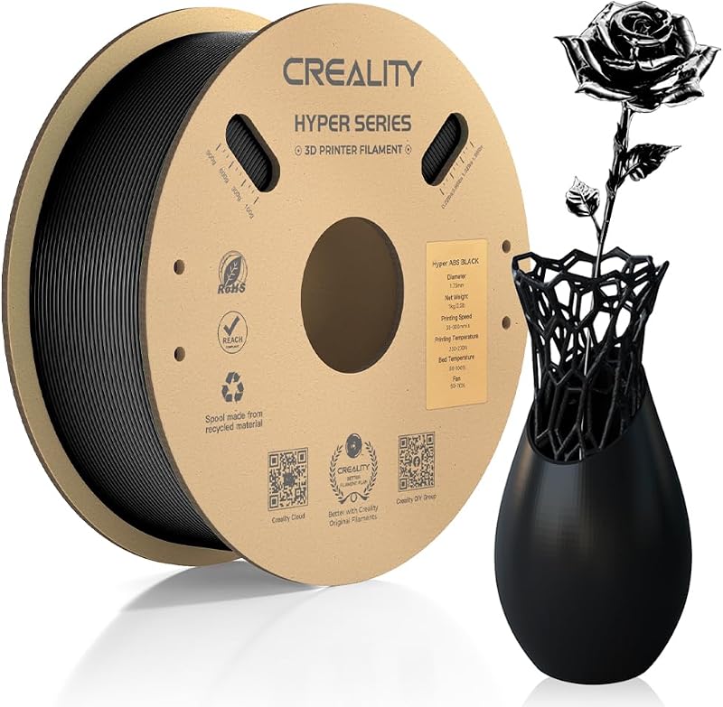 Creality Official Hyper ABS Filament 1.75mm 1kg Black High-Speed, 0.03mm