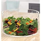 Large Glass Salad Bowl - Microwave & Dishwasher Safe - Mixing and Serving Dish - Clear Borosilicate Glass Fruit Bowl and Trif