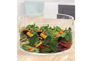 Large Glass Salad Bowl - Microwave & Dishwasher Safe - Centerpiece Serving Bowl - Mixing and Serving Dish - Clear Borosilicat