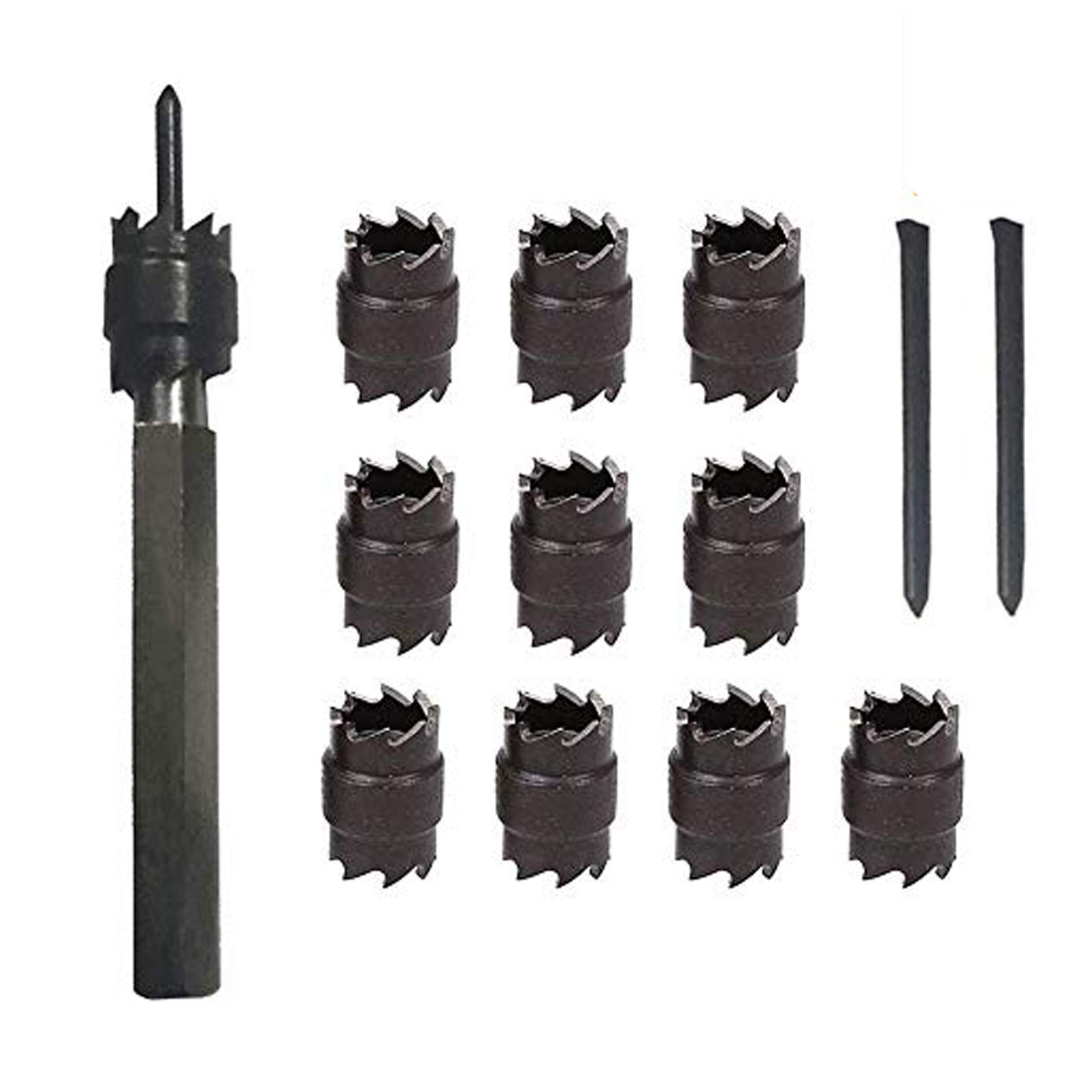13pcSpot Weld Cutter Set, 3/8" Double Sided Rotary Spot Weld Cutter Remover Drill Bits Cut Welds Kit with Replacement Blade