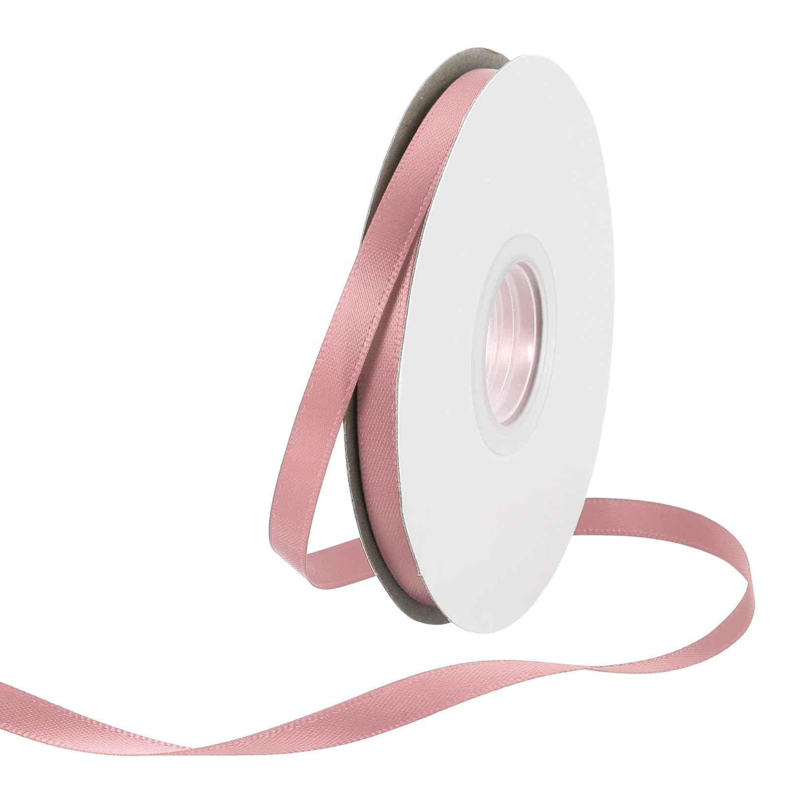 Rebower 6mm Satin Ribbon 46m Thick Double Face Grosgrain Silk Ribbon, [for Gift Wrapping, Hair Bows, Wedding, Cake, Flower] - 50 Yard/150ft/ Dusty Pink — image 1