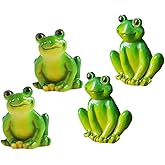 Milisten 4Pcs Simulated Frog Ornaments 1.81 Inch Miniature Resin Frog Figurines for Garden Patio Lawn Micro Landscape Decoration Outdoor Animal Statues
