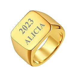 FindChic Personalized Signet Rings for Men Chunky