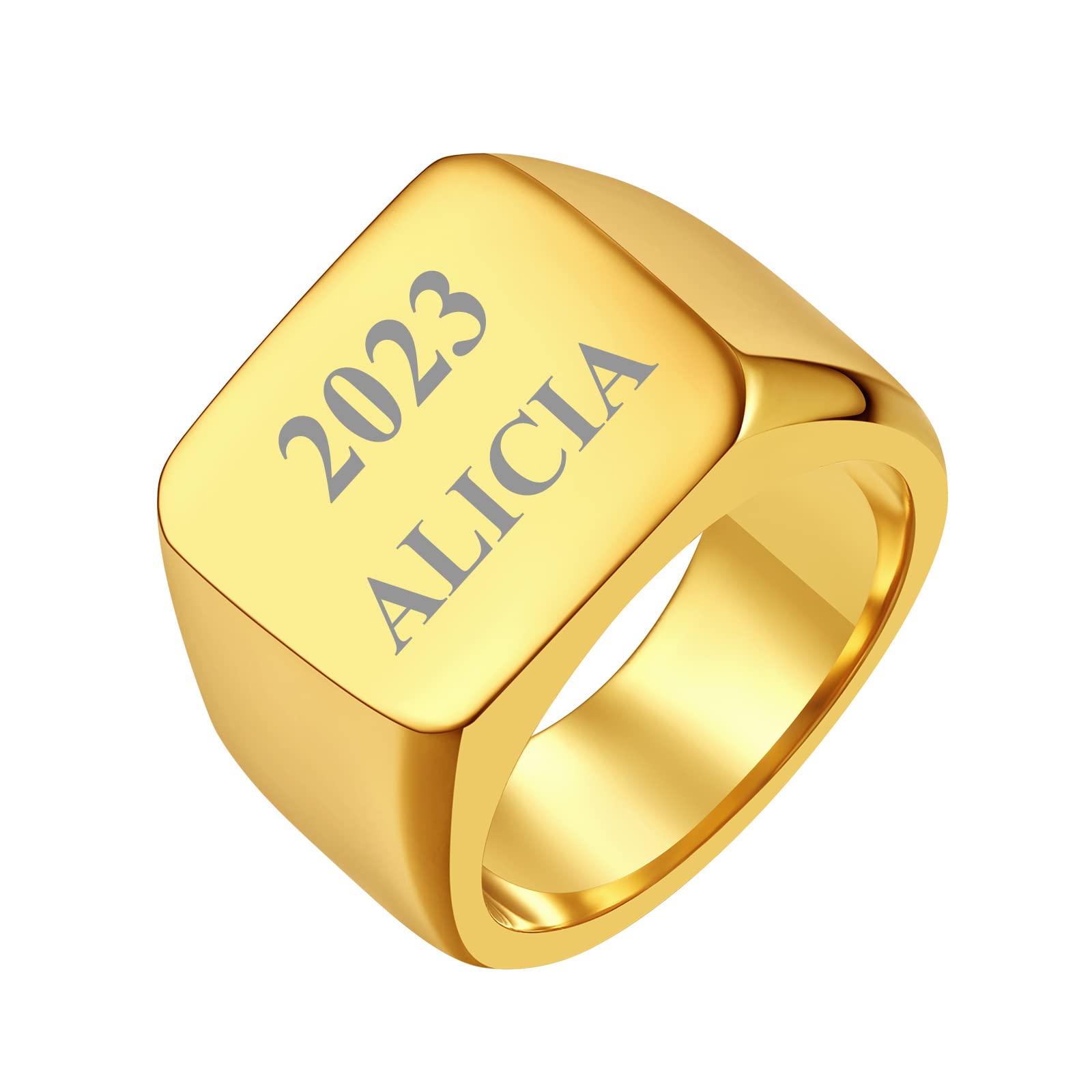 FindChic Personalized Signet Rings for Men Chunky