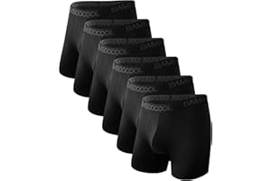 BAMBOO COOL Breathable Men's Underwear Modern Multipack Comfortsoft Moisture-Wicking Boxer Briefs 6 Pack