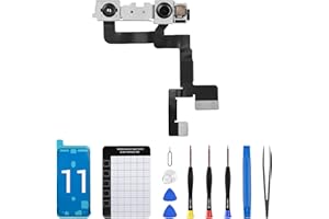 CYKJGS for iPhone 11 Front Camera Replacement OEM New 12MP Face Front Camera Part Facing Lens Module Transmitter Light Receiver Flex Cable Connector Repair Fix Tools Kit for A2111 A2223 A2221