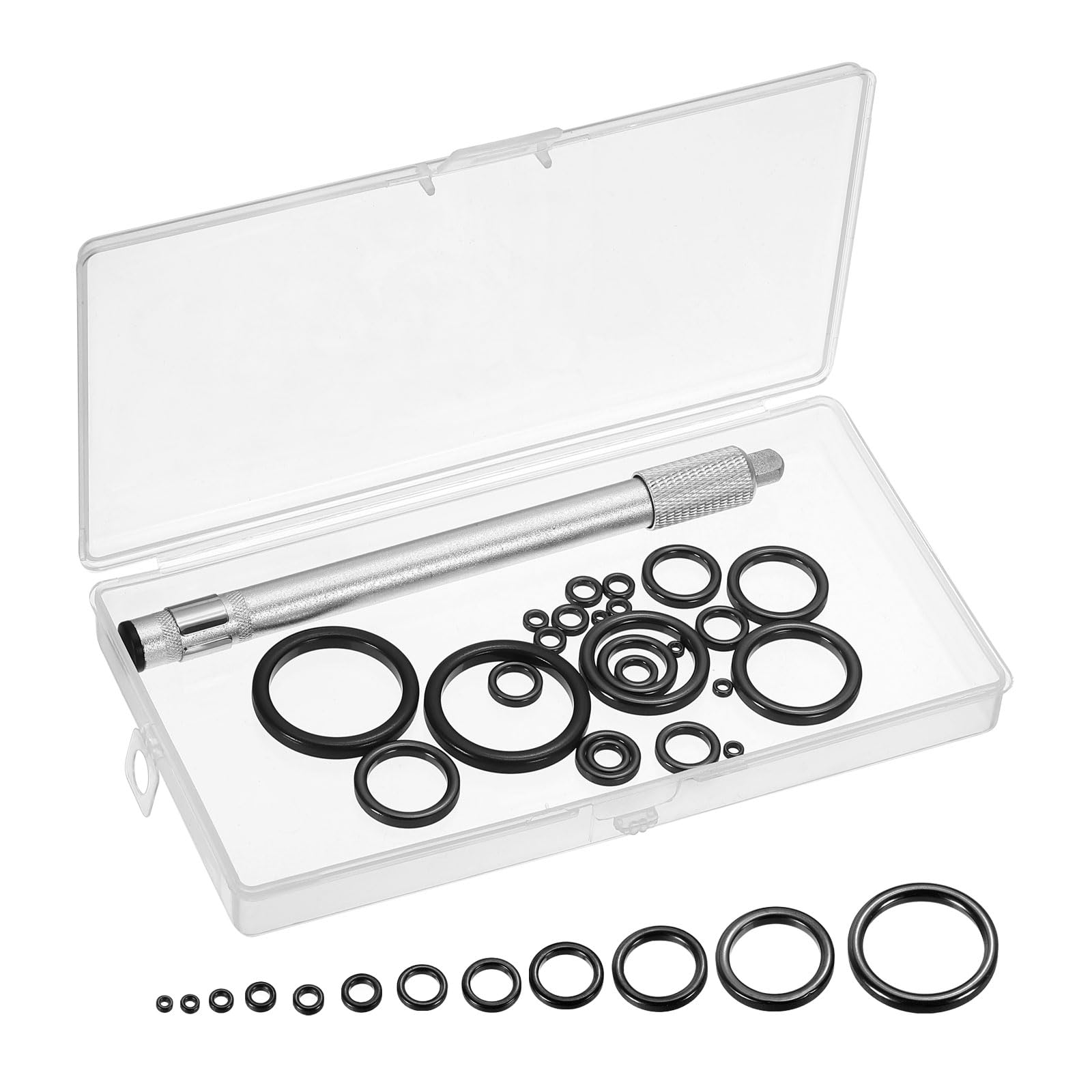 PATIKIL Fishing Rod Repair Kit 0.13-1.18in, 24Pcs 12 Size Ceramic Guides Ring Replacement Fishing Pole Eyelet Repair for Saltwater Freshwater, Black
