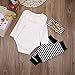 Newborn Baby Boy Girl Romper Tops + Headband+Leg Warmer 3PCS Outfits Set Clothes (0-6 Months), Tag 70, White/ Black/ Gold