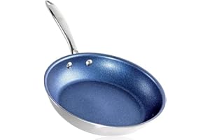 Granitestone 10 Inch Non Stick Frying Pans Nonstick Skillet Pan with Diamond Coating, Nonstick Frying Pan, Stainless Steel Pan for Cooking, Induction Pan, Stay Cool Handle, Oven/Dishwasher Safe, Blue