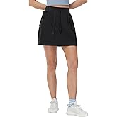 THE GYM PEOPLE Women's Quick Dry Hiking Cargo Skorts Lightweight Drawstring Athletic Golf Skirts Built-in Shorts with Pockets