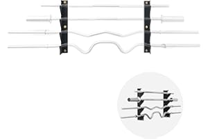 ANOSWXG Olympic Wall Mounted Barbell Storage Rack Holder Stand Hanger for Olympic Barbell, Curl bar,Home, Commercial, Garage Gym (4 bars)