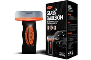 HRIOEKAX Glass Oil Film Remover for Car, 100ml Roll-On Glass Compound with Cleaning Board, Removes Oil Film & Smudges, Improve Windshield Clarity for Safe Driving