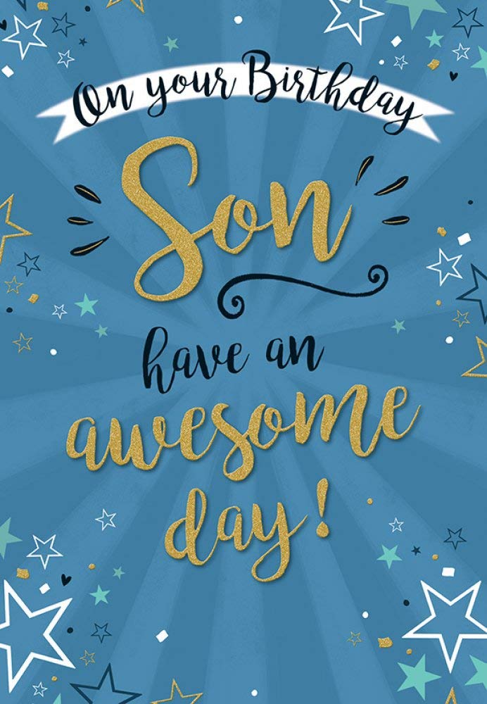 Piccadilly Greetings Modern Birthday Card Son - 9 x 6 inches