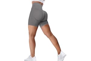 YEOREO Seamless High Waisted Shorts for Women Smile Contour Biker Shorts Gym Yoga Workout