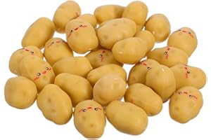 Toyvian 30pcs Mini Artificial Potatoes: Lifelike Vegetable Models for Holiday Decor, Realistic Resin Potato Figurines for Par