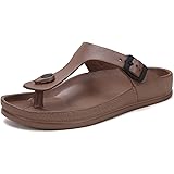 SEMARY Unisex Man's and Women's Flat Sandals Slip on EVA Slippers Comfort Footbed Adjustable Slides Double Buckle