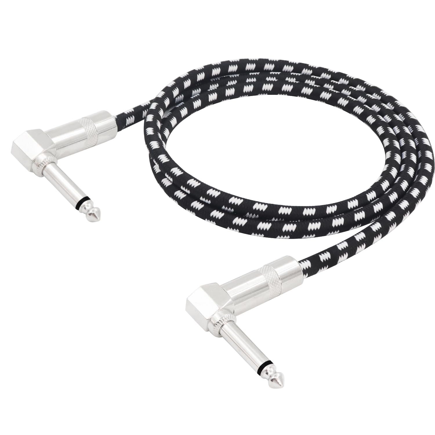 LANMINGLEL Right Angle 1/4 Inch Instrument Cable Short TS Guitar Cable Electric Guitar Amp Cord 6.35mm Stereo Audio Cable for Guitar Bass Keyboard and Pro Audio (3.3FT)