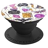 Vintage Halloween Witch Bat Cauldron Grimoire Pattern