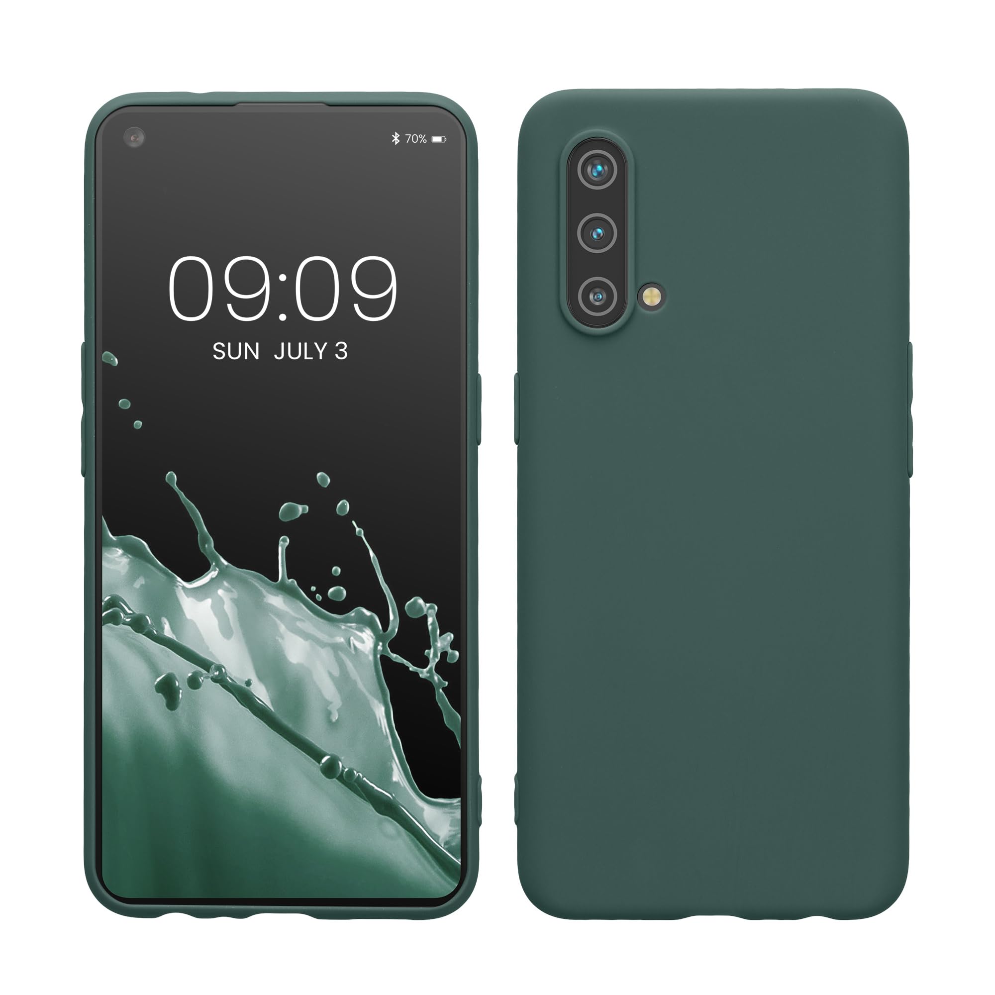 kwmobile Case for OnePlus Nord CE 5G Case - Soft Cover - Shockproof TPU Material - Wireless Charging - Blue Green
