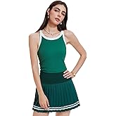 Tennis Skirt Set for Women 2 Piece Racerback Tank Top Golf Dress Activewear for Outfit Pickleball Athletic Workout