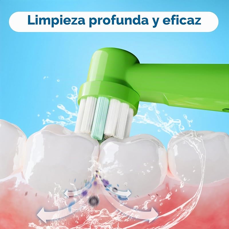 8 cabezales de repuesto para cepillo de dientes eléctrico para niños compatibles con Braun Oral B — foto 3 de 6