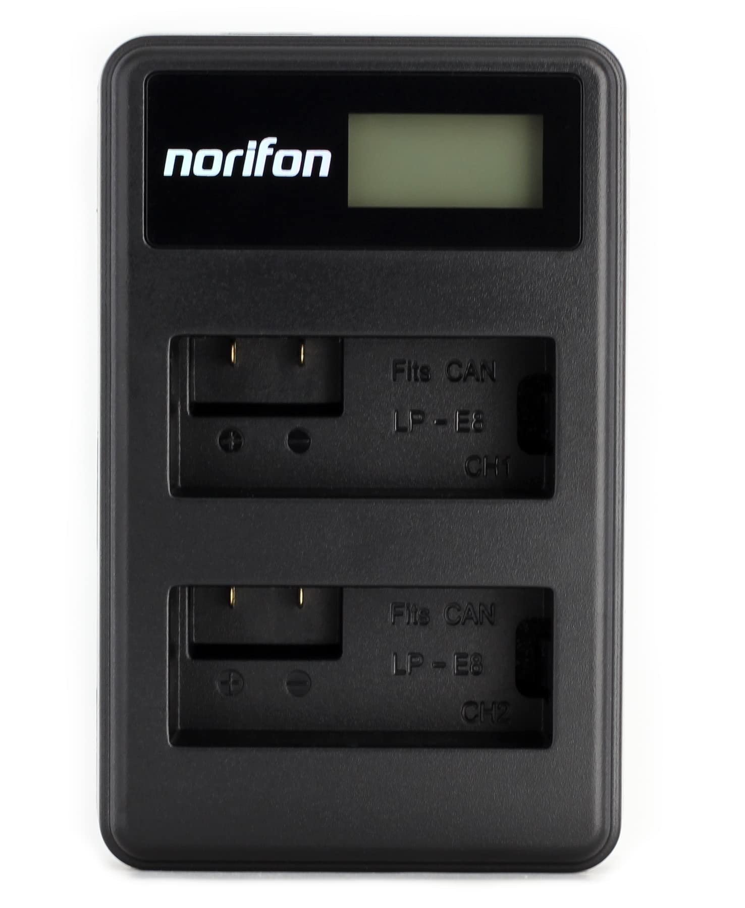 Norifon LP-E8 Dual Channel LCD USB Charger for Canon EOS 550D, EOS 600D, EOS 650D, EOS 700D, EOS Kiss X4, X5, X6i, EOS Rebel T2i, EOS Rebel T3i, EOS Rebel T4i, Rebel T5i Camera and More