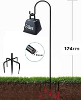 Eidoct 2 Pack 120cm Shepherds Hooks with 5 Prong Base for Garden view 2