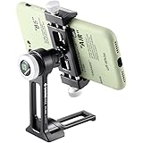 Metal Phone Tripod Mount Adapter, Phone Holder Stand with Arca Swiss and 1/4" Screw Mount,360 Degree Vertical & Horizonta Rot