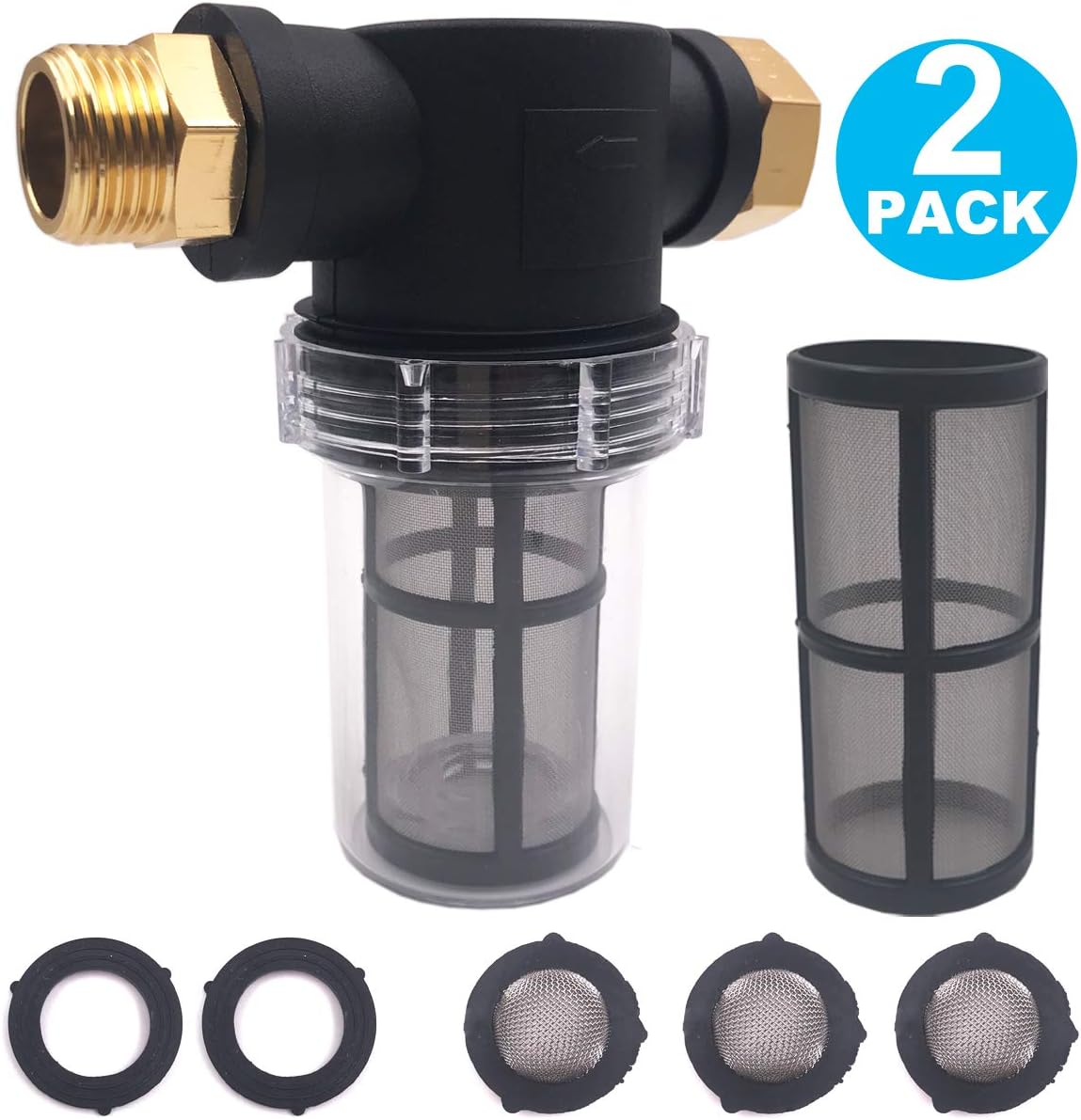 HuaYao 2Pack Sediment Filter Attachment for Garden Hoses