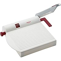 Westmark Germany Multipurpose Stainless Steel Cheese and Food Slicer with Board and Adjustable Thickness Dial (White) -