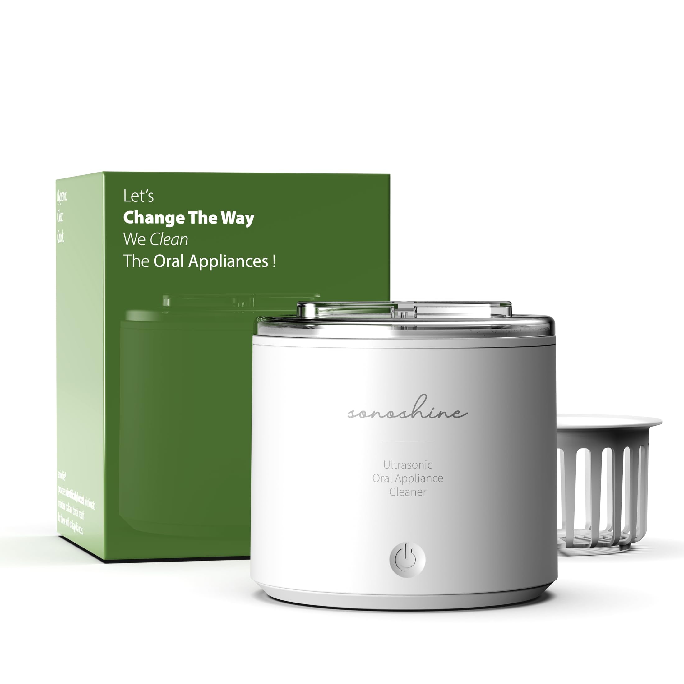 Photo 1 of Shinchie Ultrasonic Retainer Cleaner – Auto-Adjust 39-48kHz Electric Cleaner for Aligner, NightGuard, Mouth Guard, Denture & More | Easy & Quiet