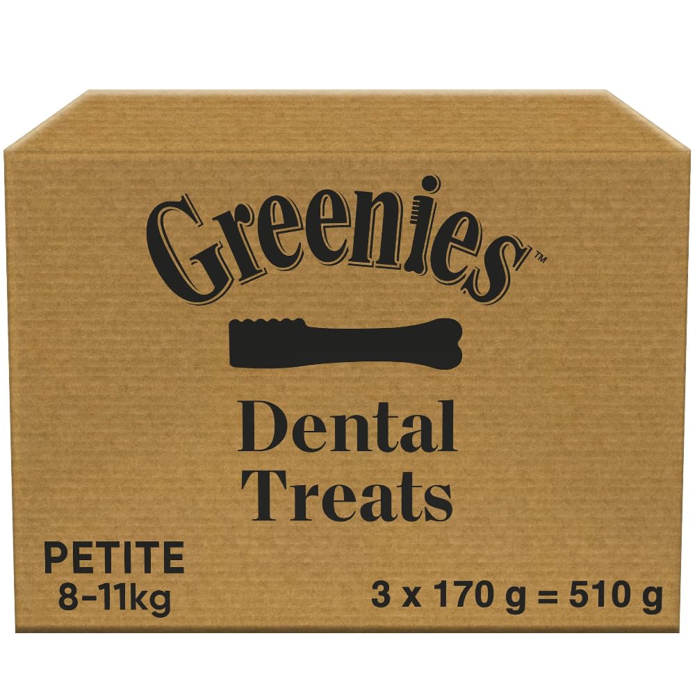 GREENIES Daily Original Dental Treats Petite – The Smart Dental Treat for Dogs (8 - 11 kg) – 30 chews – Pack of 3 (3 x 170 g)