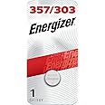 Energizer 357/303 Batteries (1 Pack), 1.5V Silver Oxide Button Cell Batteries