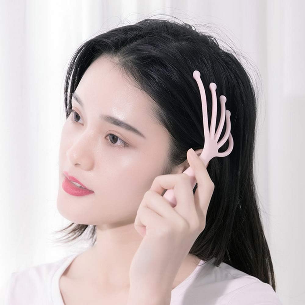 Scalp Massager, Protable Hand Held SPA Head Massager for Deep Relaxation & Stress Reduction in The Office Home SPA Father's Day and Mother's Day Gifts Pink+Blue(2-Pack): Health & Personal Care