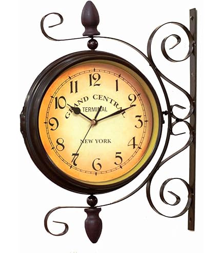 Amazon.com: Vintage Wall Mounted Clock Double Sided Wall Clock