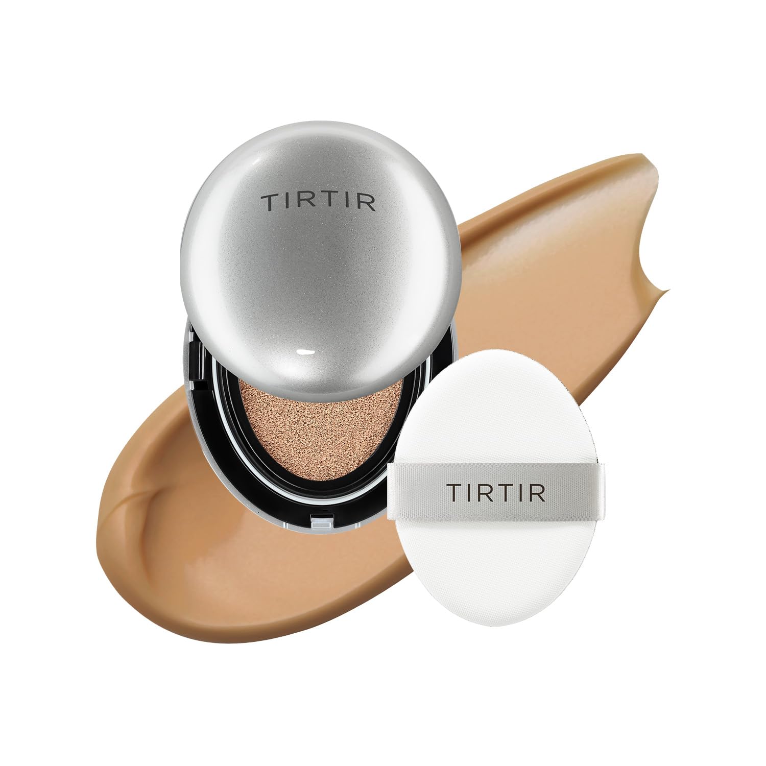 Photo 1 of [*Mini Size*] TIRTIR Aura Glow Silver Cushion | Korean Cushion Foundation, (#35N Walnut, 0.15 Fl Oz)