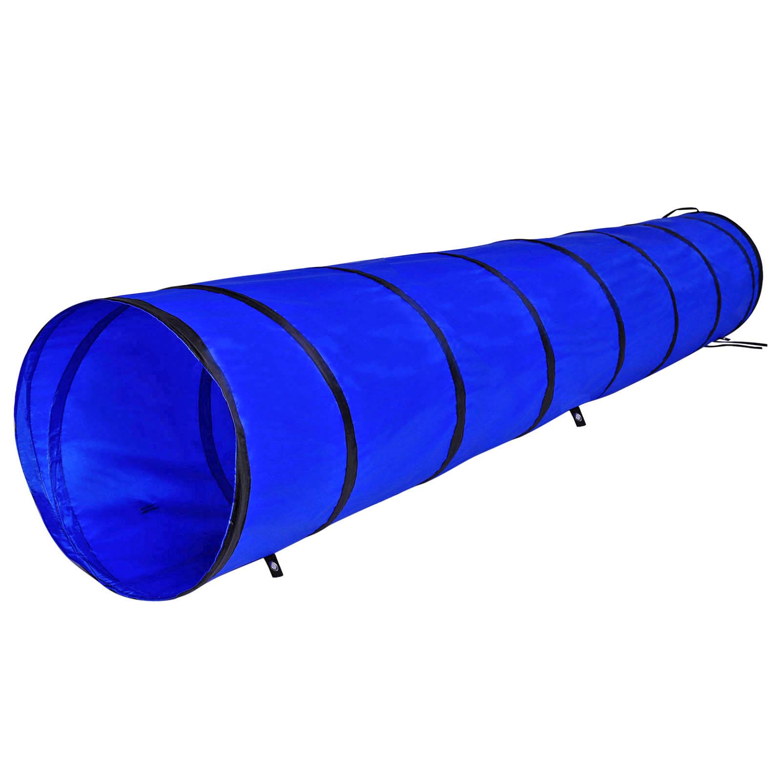 lionto Outdoor Tunnel Robust for Large and Small Dogs, 300 x 50 cm, Foldable Play Tunnel for Children with Pegs Made of Tear-Resistant Material, Stable Agility Tunnel with Practical Carry Bag, Blue