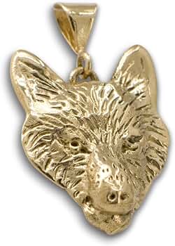 14k Gold Wolf Pendant by The Magic Zoo 