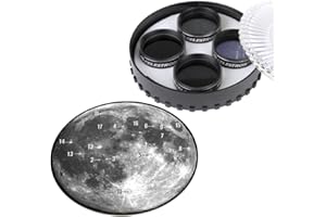Celestron – Moon Filter Kit – Fits 1.25" Telescope Eyepieces – Includes 3 Varying Neutral Density Moon Filters, Sky Glow Filt