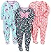 Simple Joys by Carter's Baby Girls' 3-Pack Loose Fit Flame Resistant Polyester Jersey Footed Pajamas, Butterfly/Fairy/Kitten, 18 Months