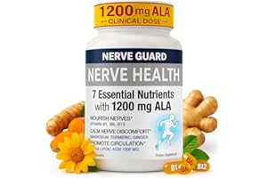 SCIATURNA Nerve Health Neuropathy Sciatica Support Supplement with 1200 mg Alpha Lipoic Acid Vitamins B12 B6 & B1, Magnesium to Fortify Nerve Function in Fingers Hands Toes & Feet – 30 Capsules