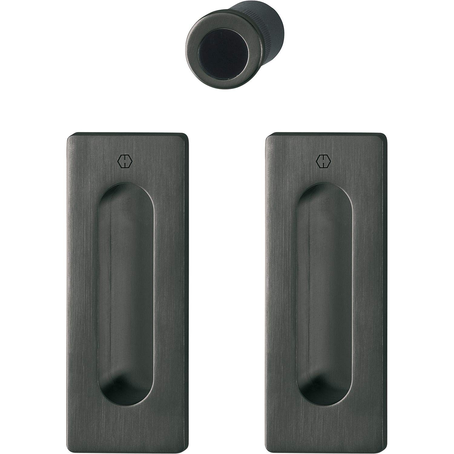 HOPPE 11733238 Sliding Door Shell, Black, Schwarz satiniert