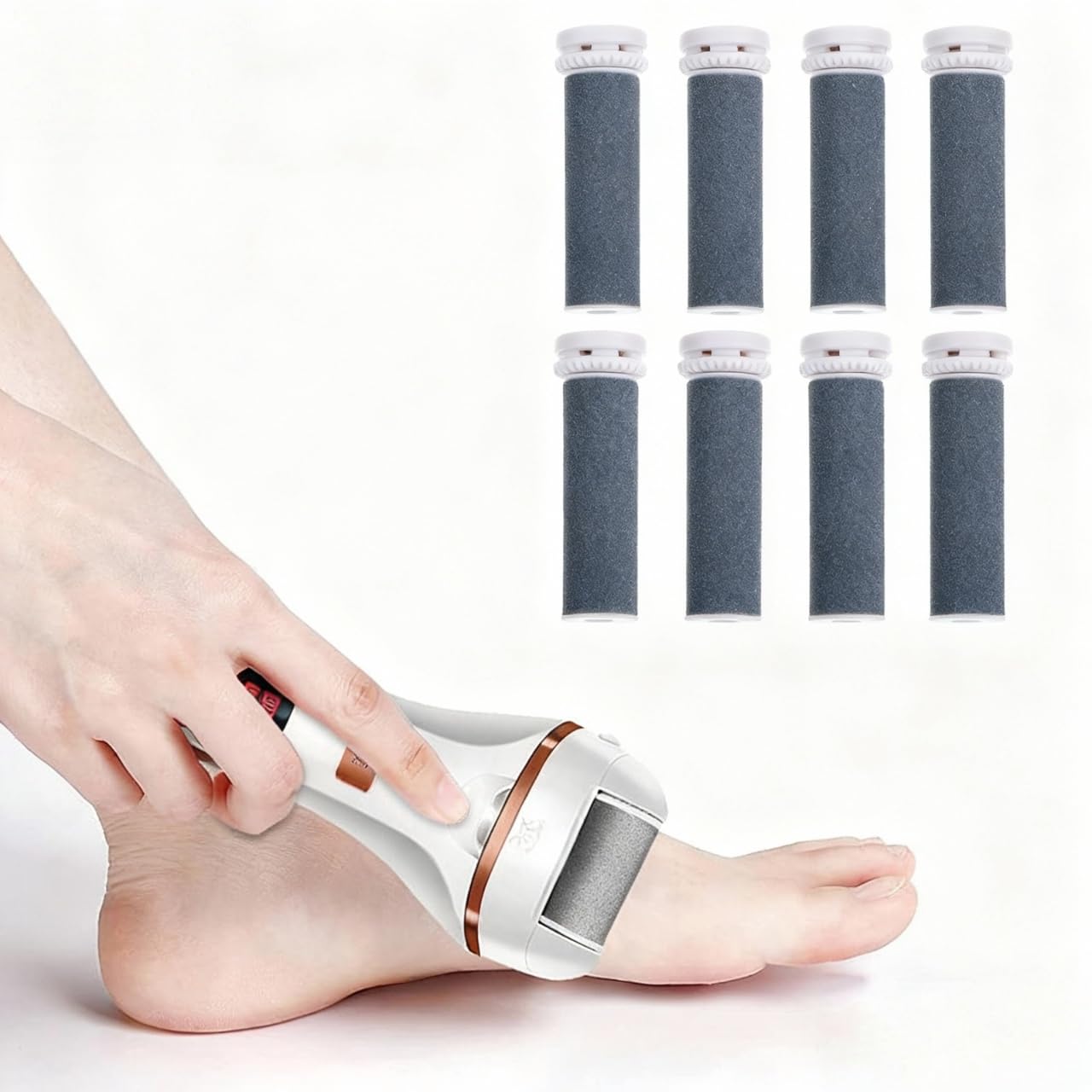 Photo 1 of 8pcs Micro-Pedi Refill Rollers for Electronic Foot File, Callus Remover Replacement Rollers for Fast Dead Skin Removal Foot Care Tool Supplies