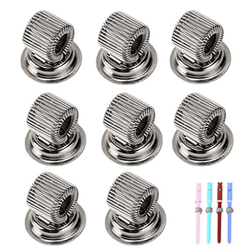 BTSKY Stainless Steel Magnetic Pen Holder Clips- Strong Magnetic Pen Clip Holder Fit Any Size Pens Magnetic Push pins for Refrigerator Whiteboard Erase Board and Bulletion Board Map, 8 Pack