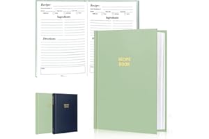 Serrenf Perfect Blank Recipe book - Write In Your Own Recipes,Organize Your Recipes- Waterproof Cover and 186 Blank Pages Rec