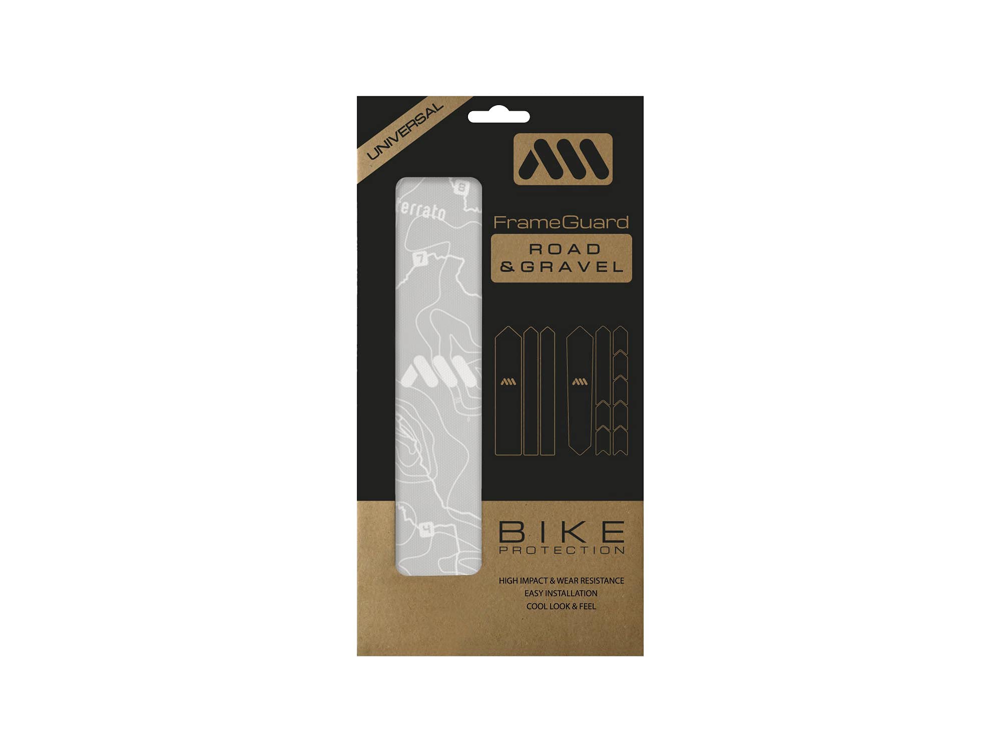 All Mountain Style AMS Frame Guard Gravel/Road - Protects your bike from scratches and dings, Sterrato White