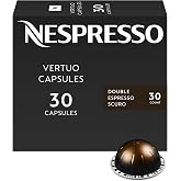 Nespresso Vertuo, Double Espresso Scuro, Dark Roast, 30-Count Espresso Pods | Dark-Roast Coffee Capsules, Bold cocoa and vanilla notes