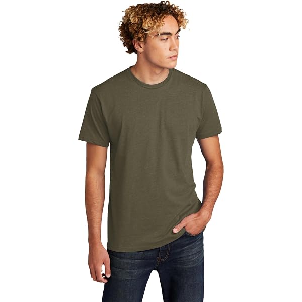 Next Level Men's Premium Fitted Crew T-Shirt 2-Pack – Military Green & White, Medium