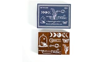 Alideco Vintage Floral Stationery Wooden Stamp DIY Decorative Prints Stamps Set for Journaling Crafts Card Making Painting Teaching (chuanyetingfeng)